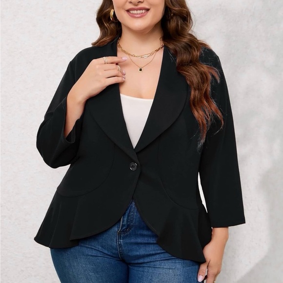 Macy's Jackets & Blazers - Macy's Black 1-Button Dressy Blazer Jacket Cardigan
